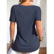 Button-Decor-Ruched-T-Shirt